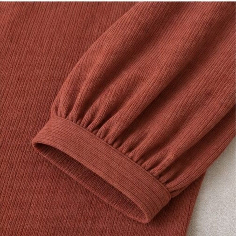 Rust Puff Sleeve Top - Picture 5 of 6